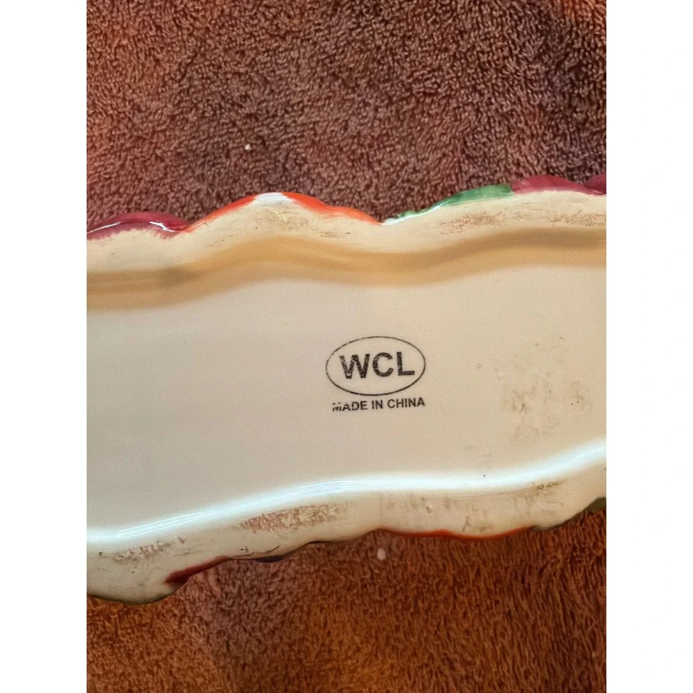 WCL Ceramic Squirrel Harvest Corn Cracker Tray‎ Fall Thanksgiving Decor 9.5 Inch
